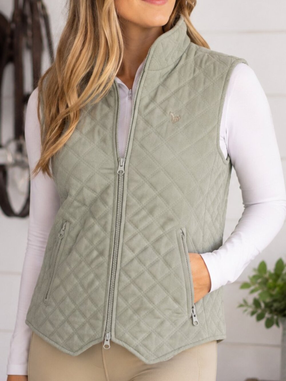 Prestige Riding Image Discipline Micro Suede Quilted Equestrian Vest | Size Med